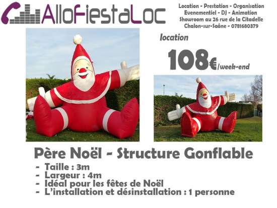 Location pere noel assis (5m) -location structure gonflable