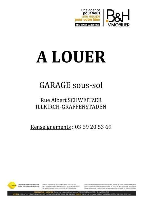 Location garage - rue albert schweitzer illkirch